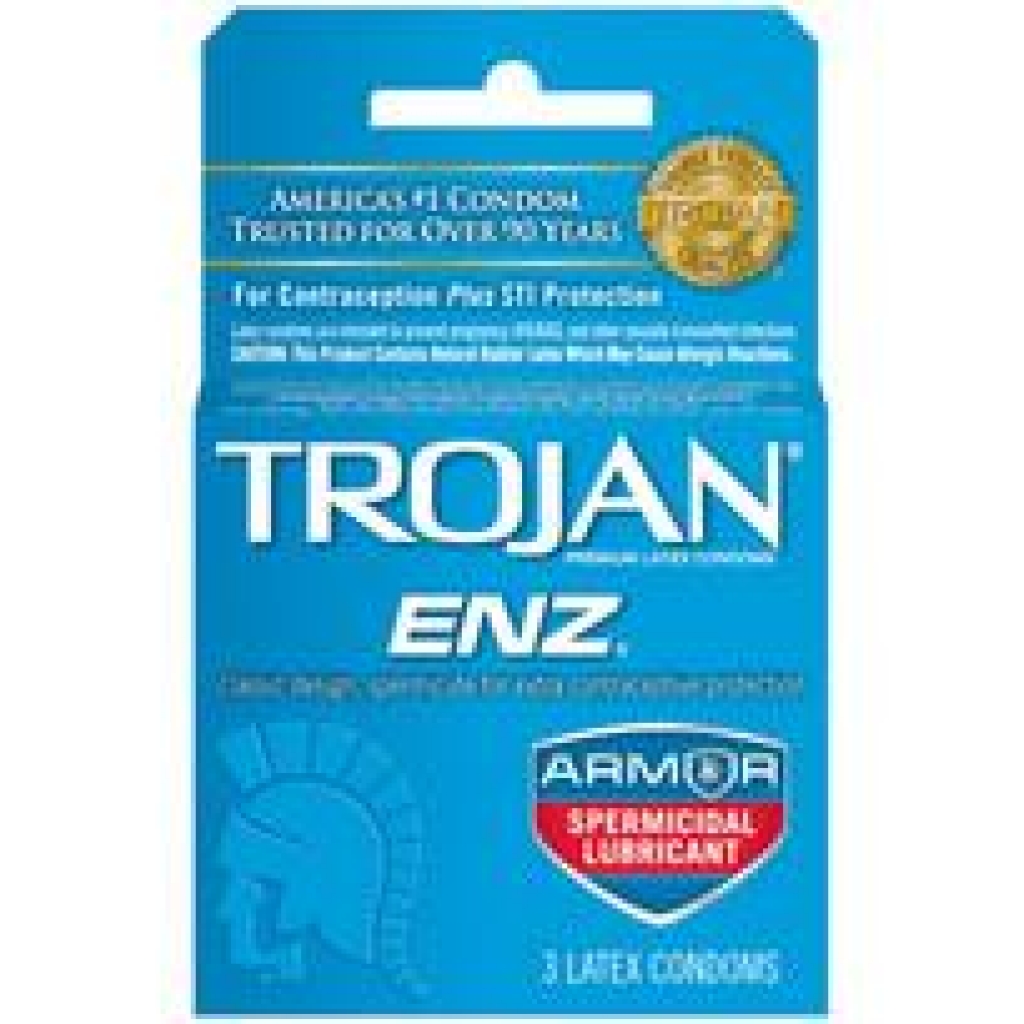 Trojan ENZ Condoms with Spermicidal Lubricant, 3 Count