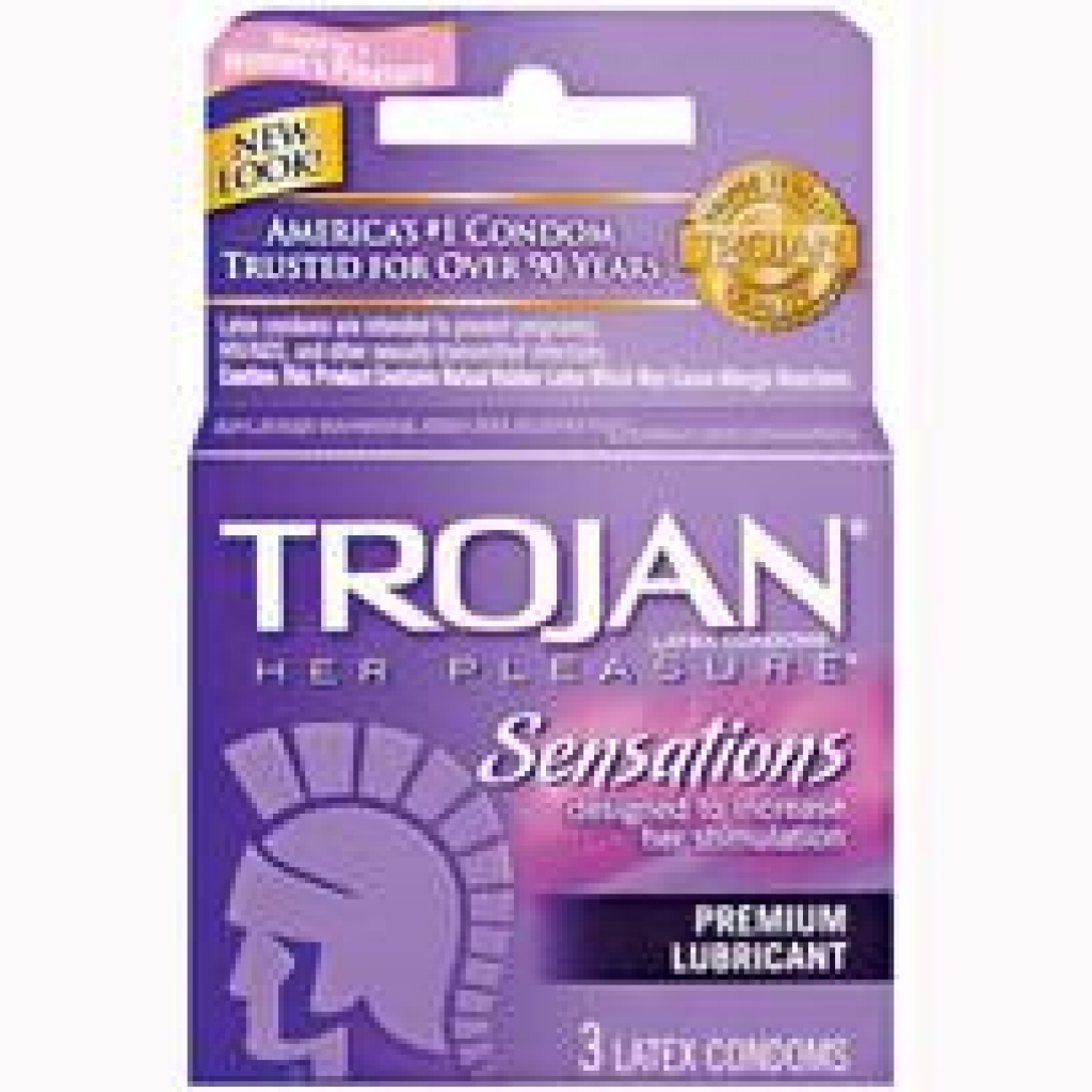 Trojan Her Pleasure Condoms - 3 Pack