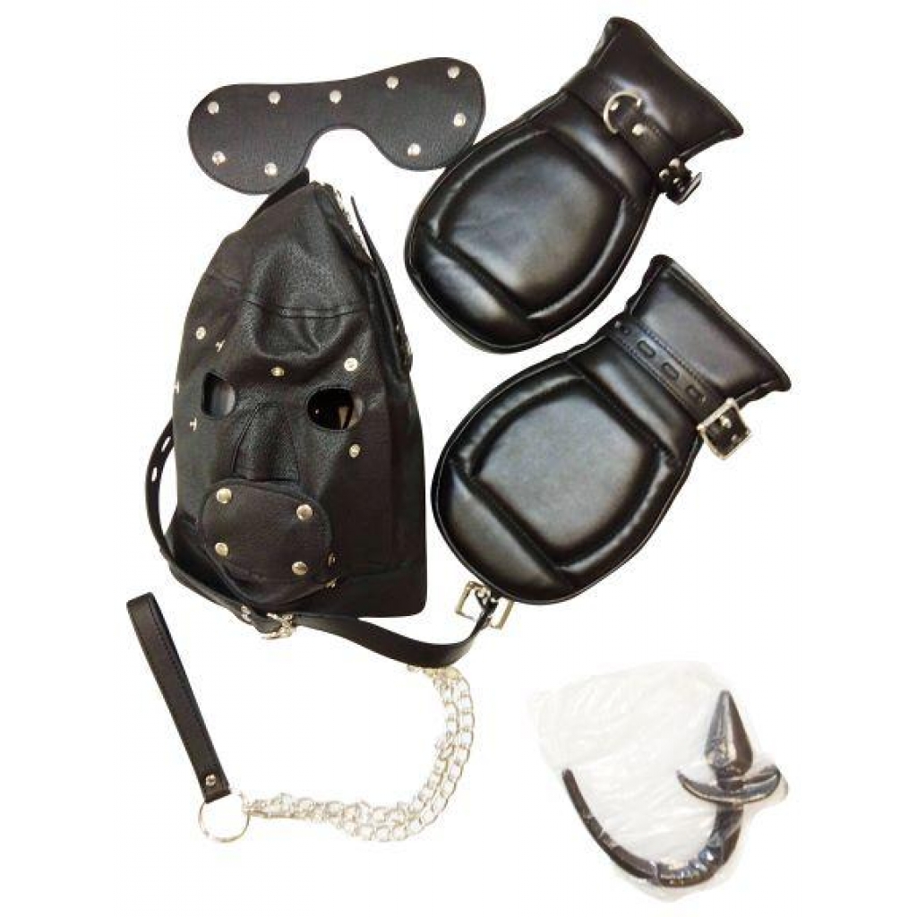 Basic Puppy Play Kit with Black Mask and Tail