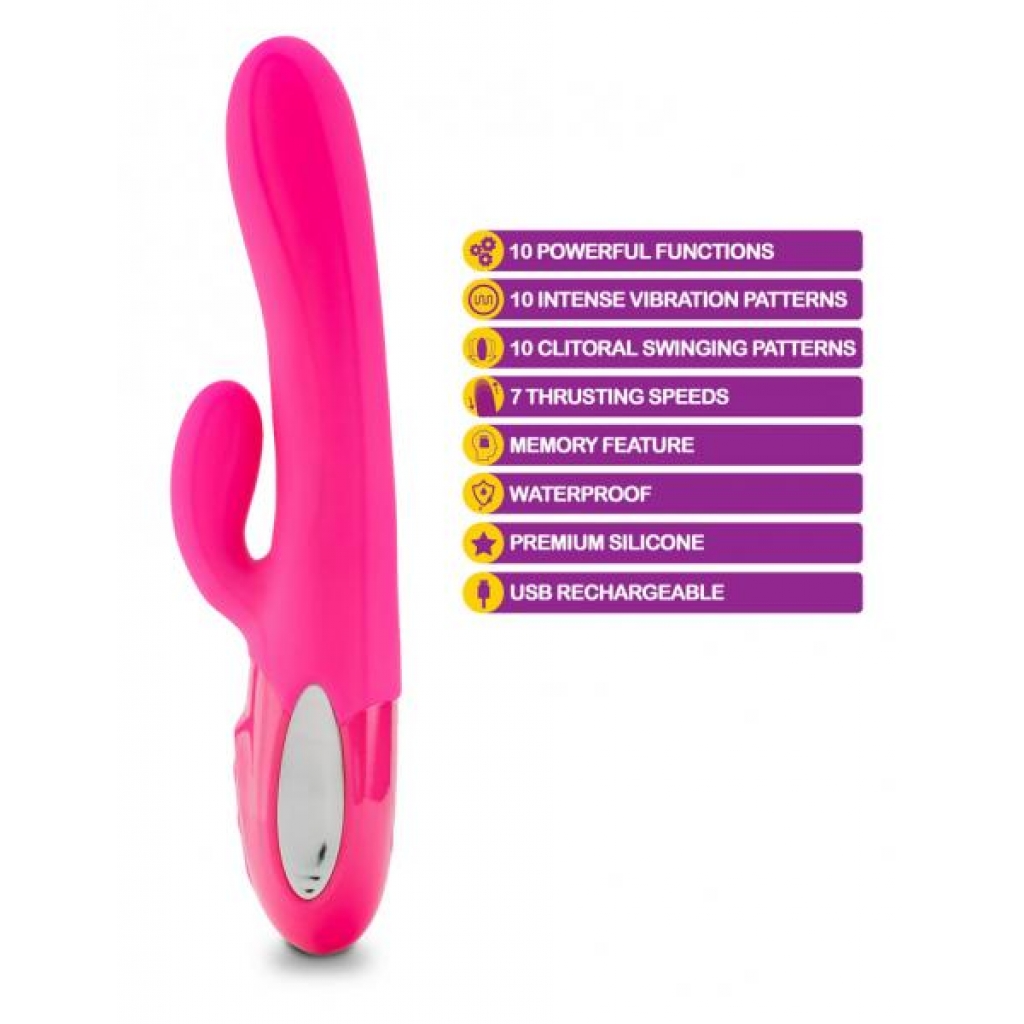 Viben Hypnotic Thrusting Rabbit - W/ Clit Stim - Hot Pink