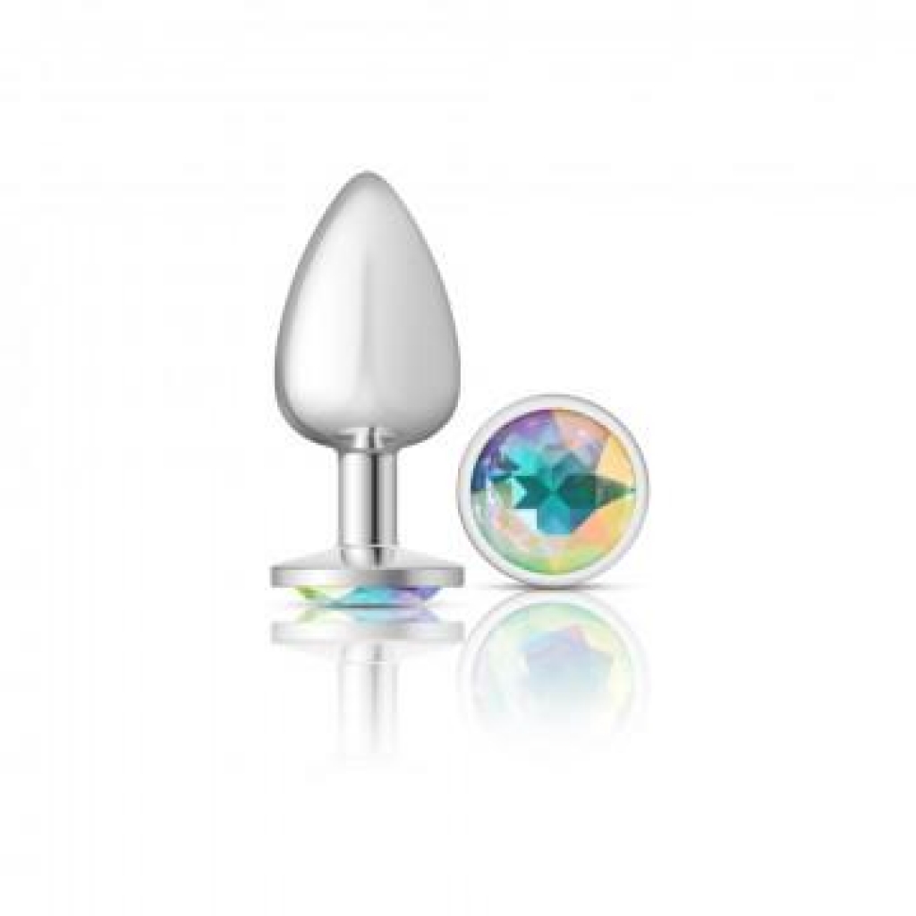 Cheeky Charms Round Clear Iridescent Large Silver Plug: Decorative Pleasure