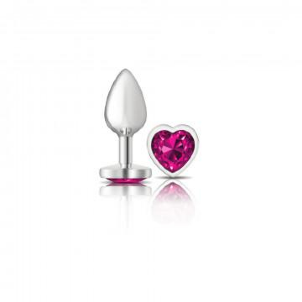 Cheeky Charms Heart Bright Pink - Small Silver Plug