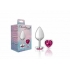 Cheeky Charms Heart Bright Pink Medium Silver Plug - Playful and Dazzling