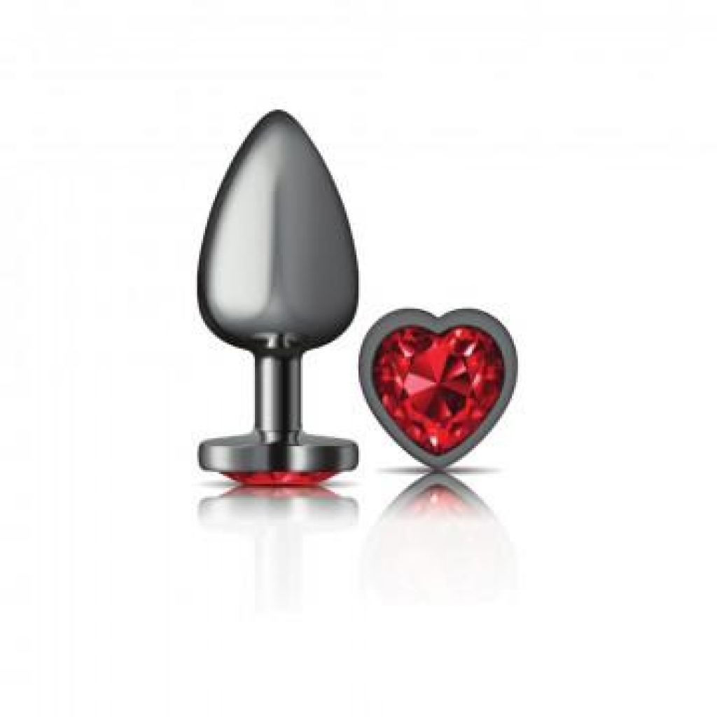 Cheeky Charms Heart Deep Red Butt Plug - Large