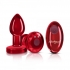 Cheeky Charms Vibrating Metal Plug Red Small W/ Remote