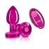 Cheeky Charms Vibrating Metal Plug with Remote - Pink Medium