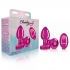 Cheeky Charms Vibrating Metal Plug with Remote - Pink Medium