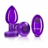 Cheeky Charms Vibrating Metal Plug - Purple Medium W/ Remote