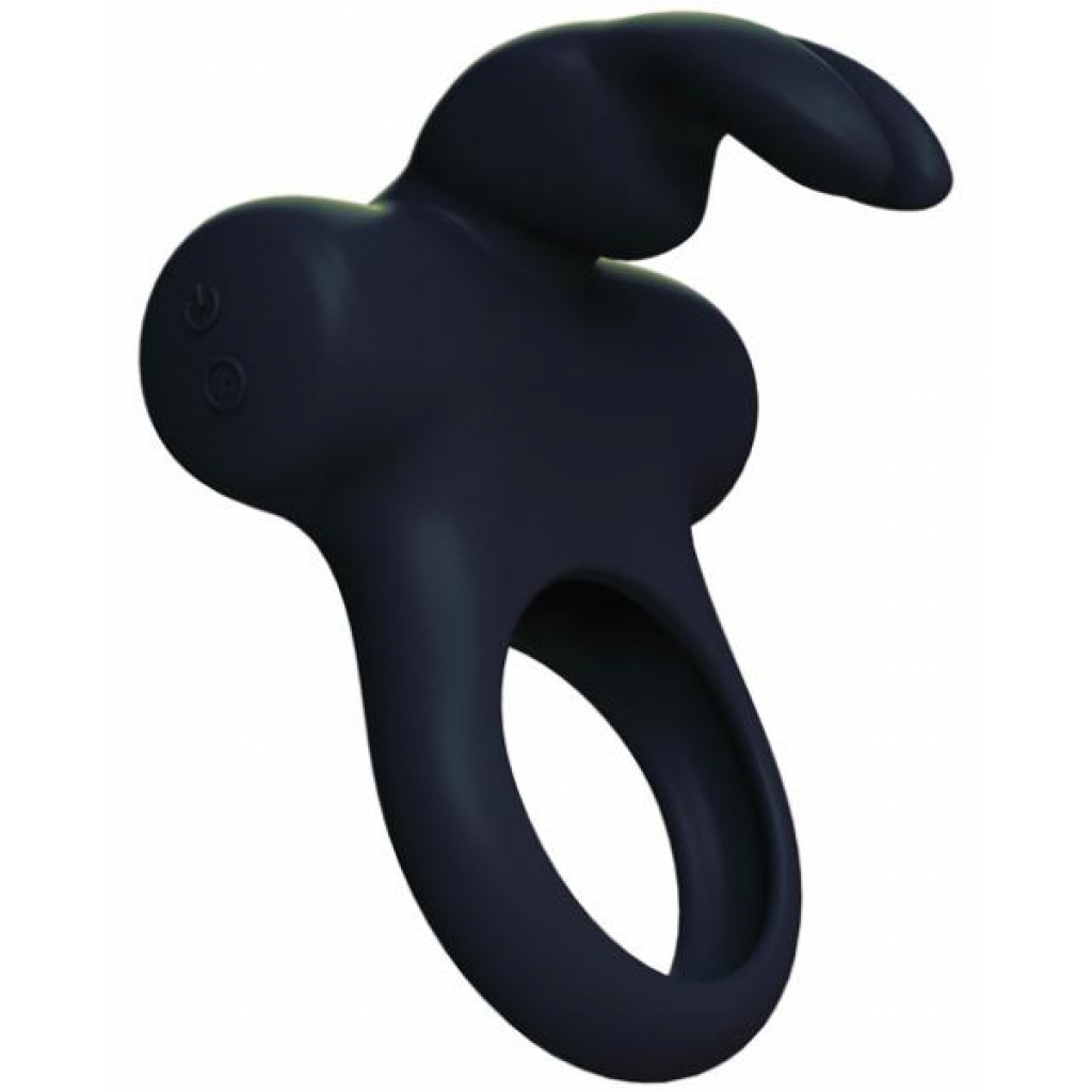 Frisky Bunny Rechargeable Vibrating Ring - Black