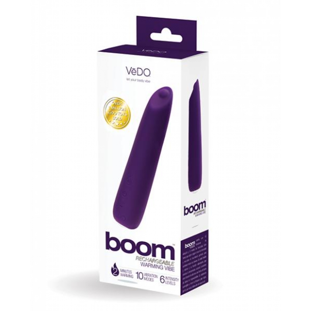 Vedo Boom Rechargeable Warming Vibe Deep Purple - Alluring Pleasure