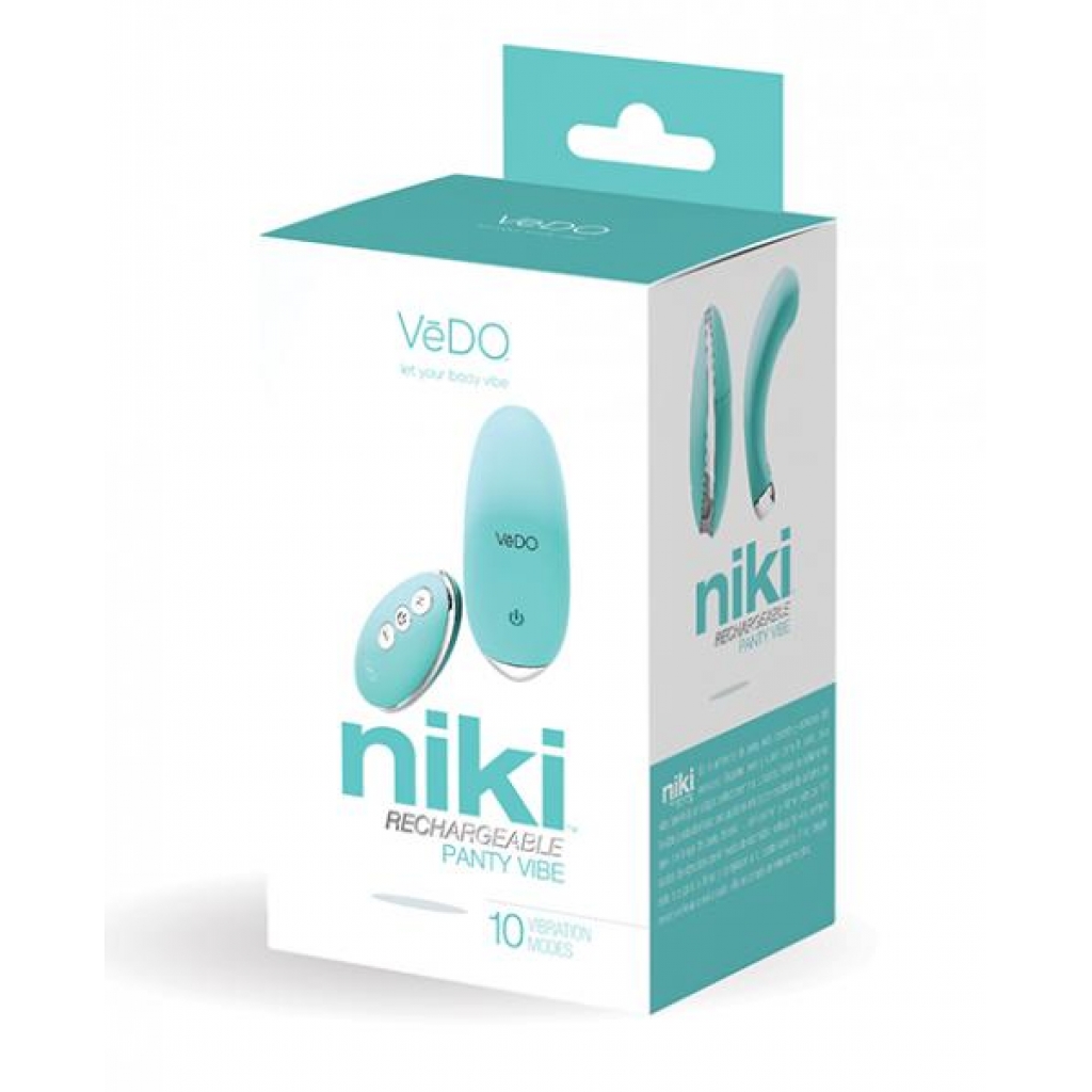 Vedo Niki Rechargeable Panty Vibe - Tease Me Turquoise