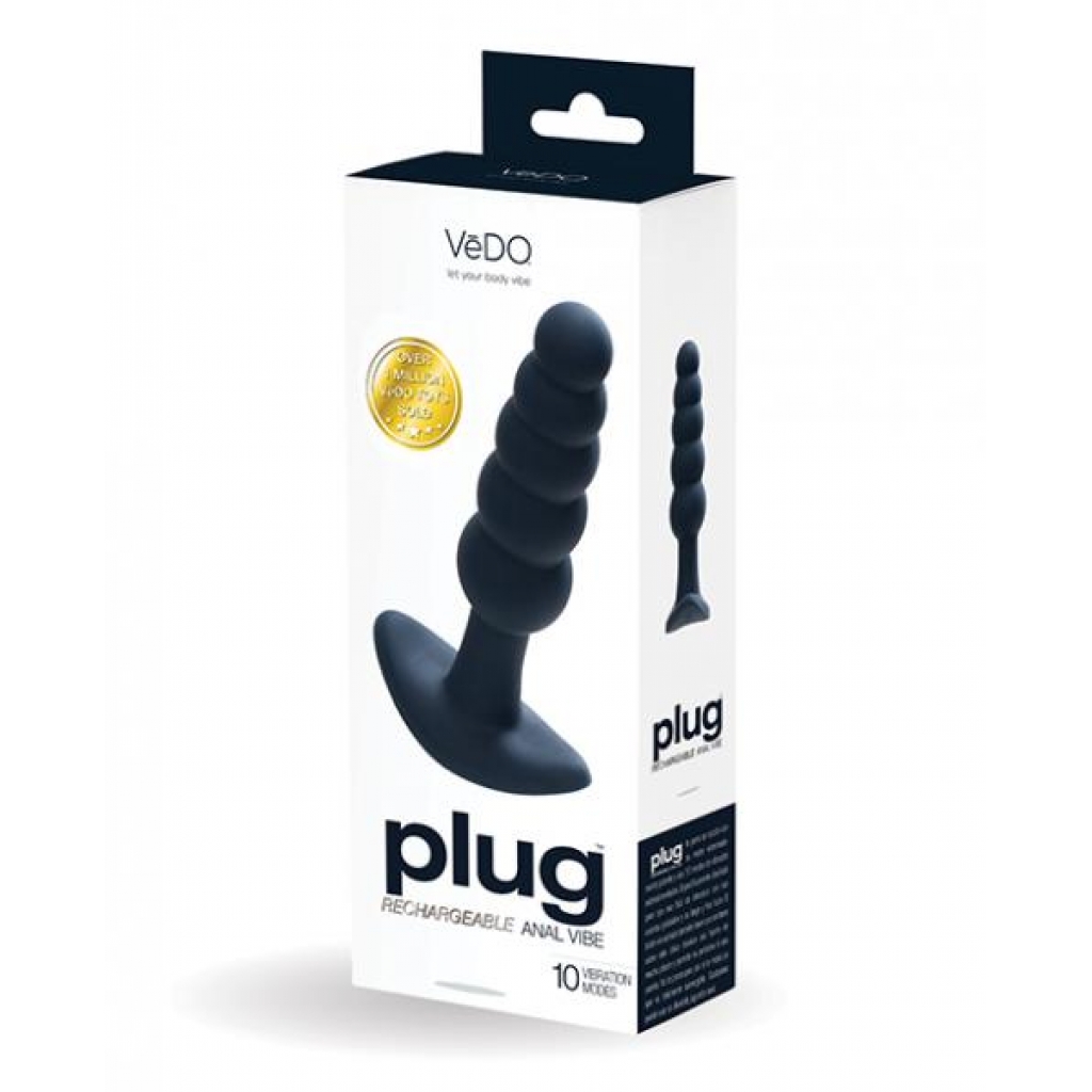 Vedo Plug Rechargeable Anal Plug - Black Pearl