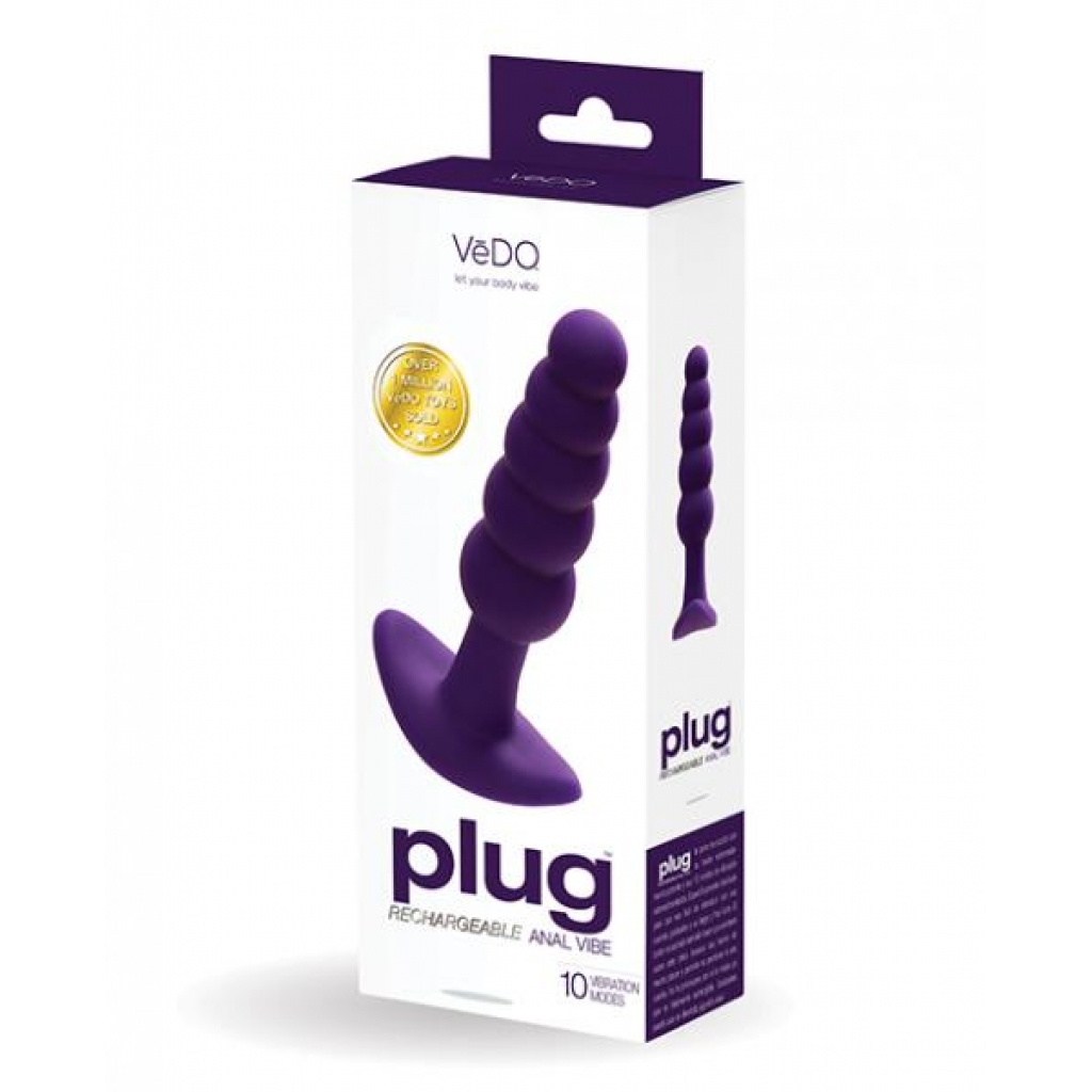 Vedo Plug Rechargeable Anal Plug - Deep Purple Power