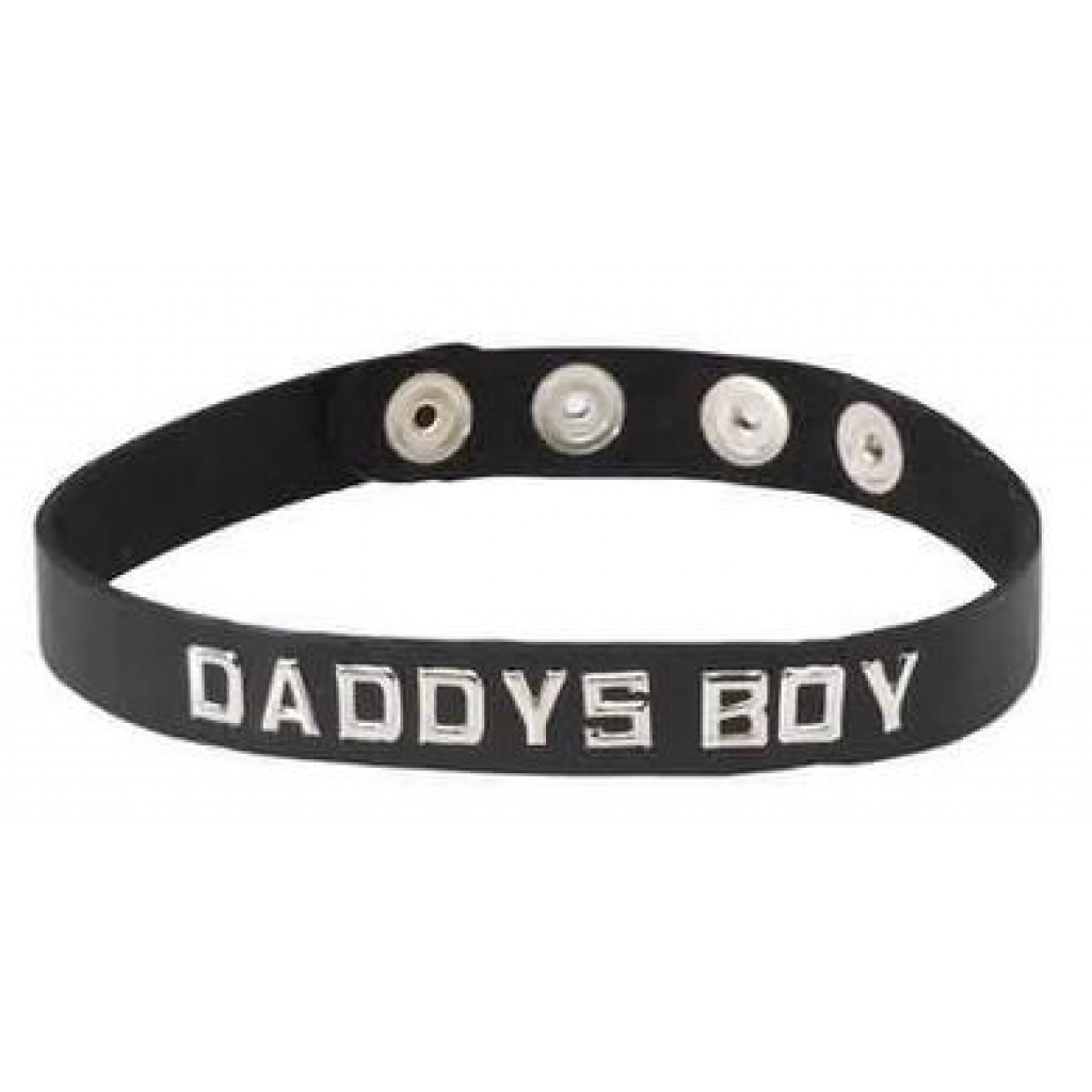 Leather Wordband Collar - Daddy's Boy