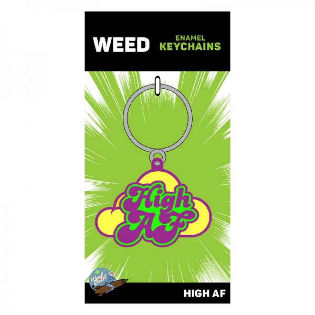 High AF Keychain - Neon Green & Purple