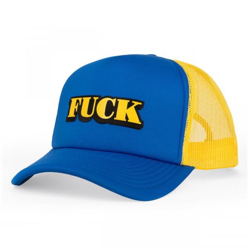 Hat Fuck Trucker Style - Yellow Blue O/S