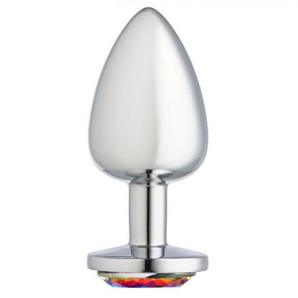 Cloud 9 Gems Large Silver Chromed Anal Plug with Jeweled Detail