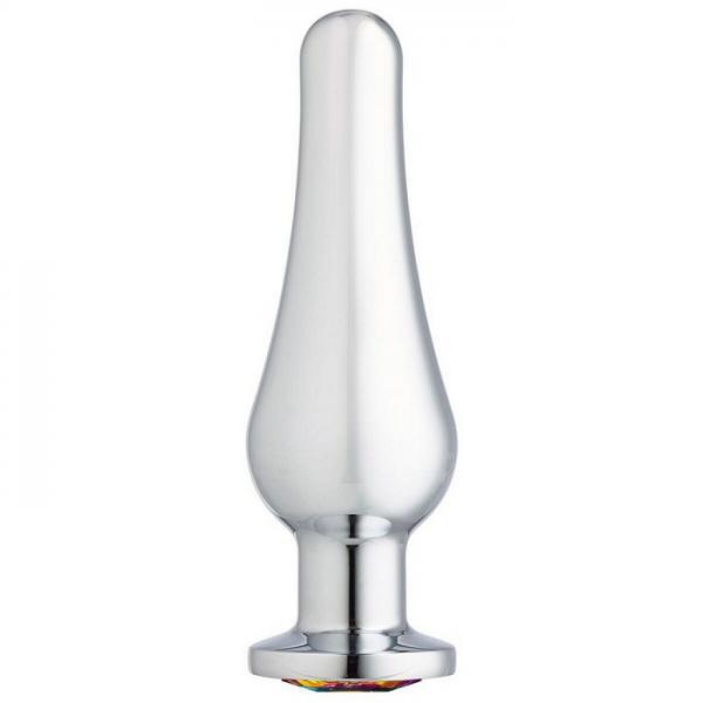 Cloud 9 Gems Silver Chromed Tall Anal Plug - Medium