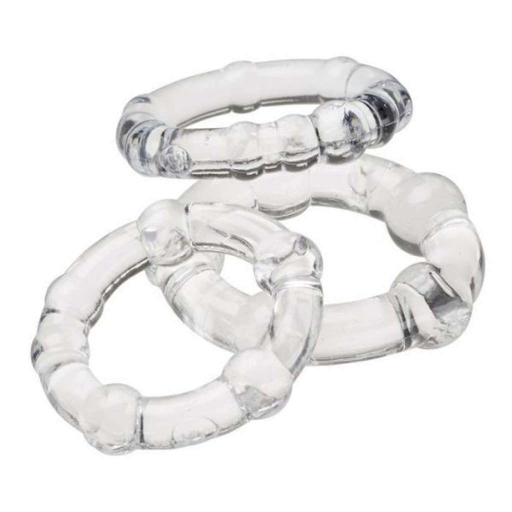 Cloud 9 Penisring Combo: Beaded Clear Set for Enhanced Pleasure