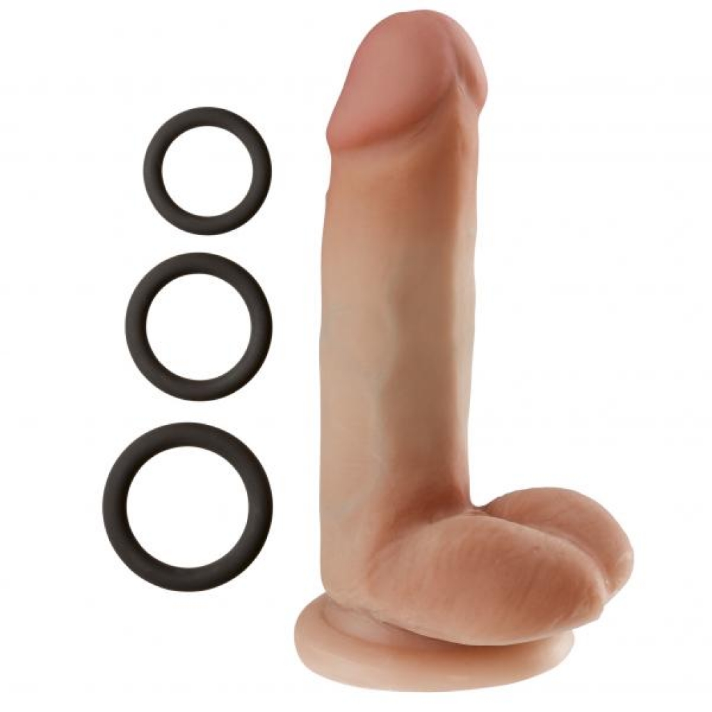 Cloud 9 Dual Density Real Touch Dong - 6 inches with Balls - Tan