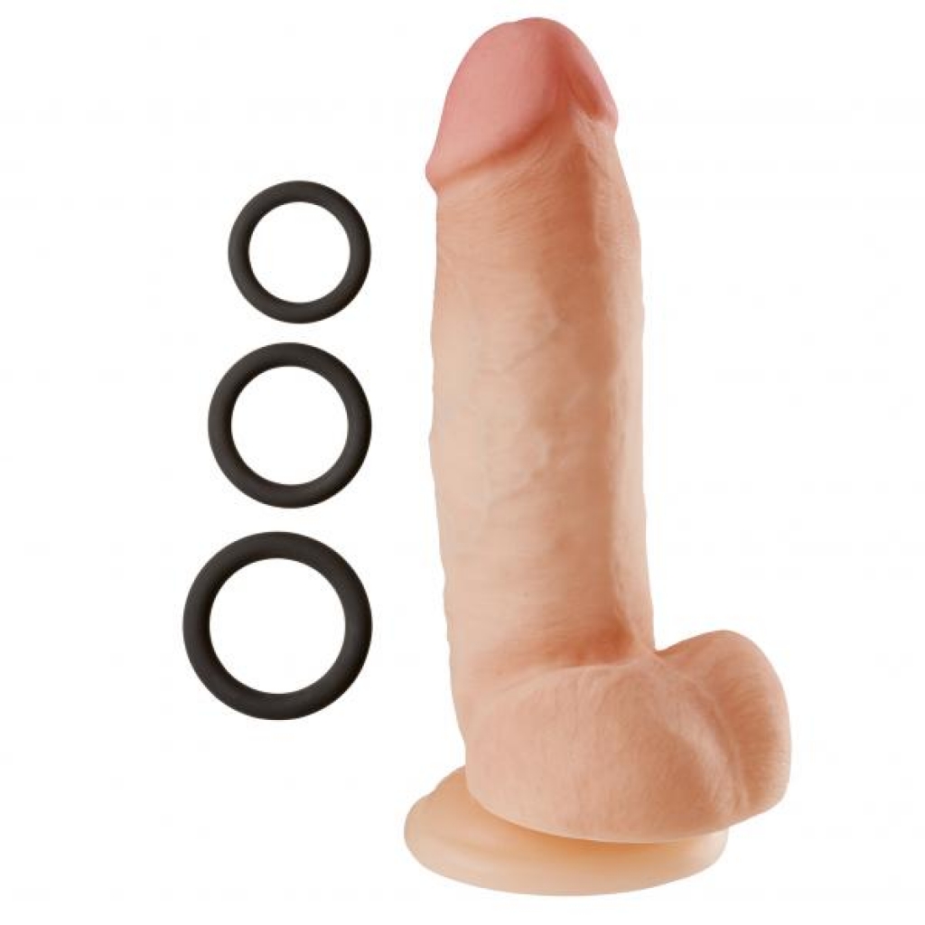 Cloud 9 Dual Density Real Touch 8 inches Dildo with Balls - Beige