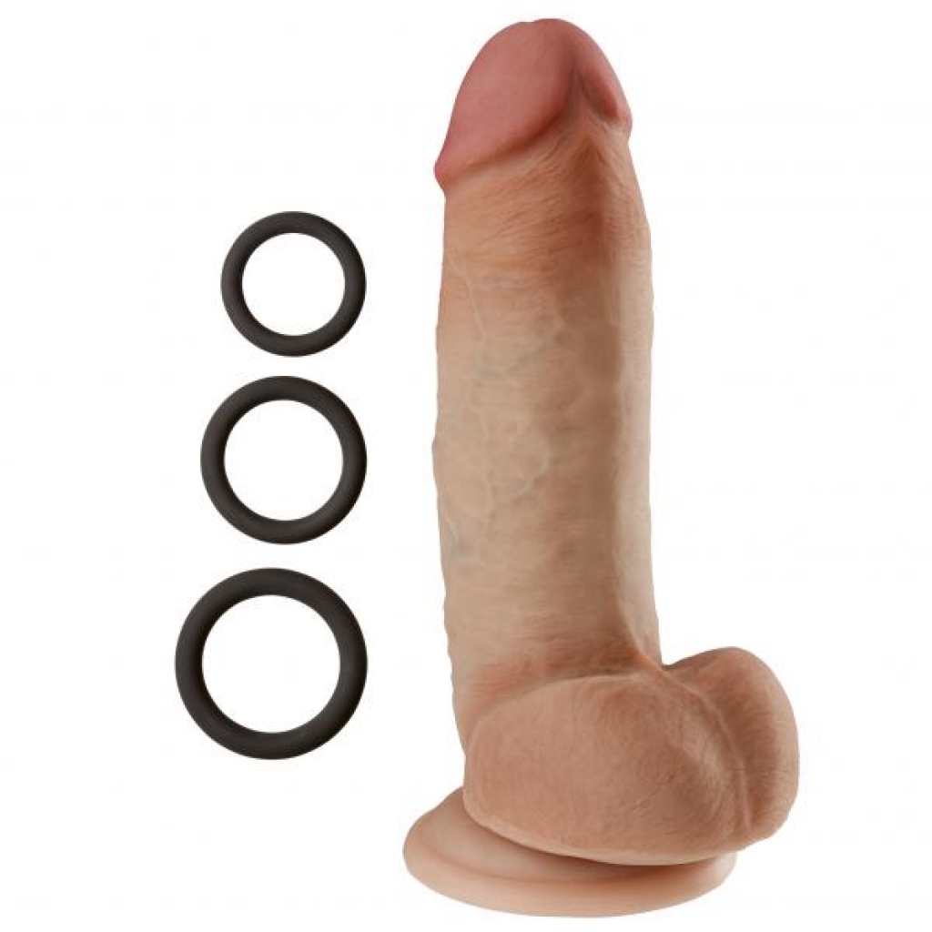 Cloud 9 Dual Density Real Touch 8-Inch Dong with Balls - Tan