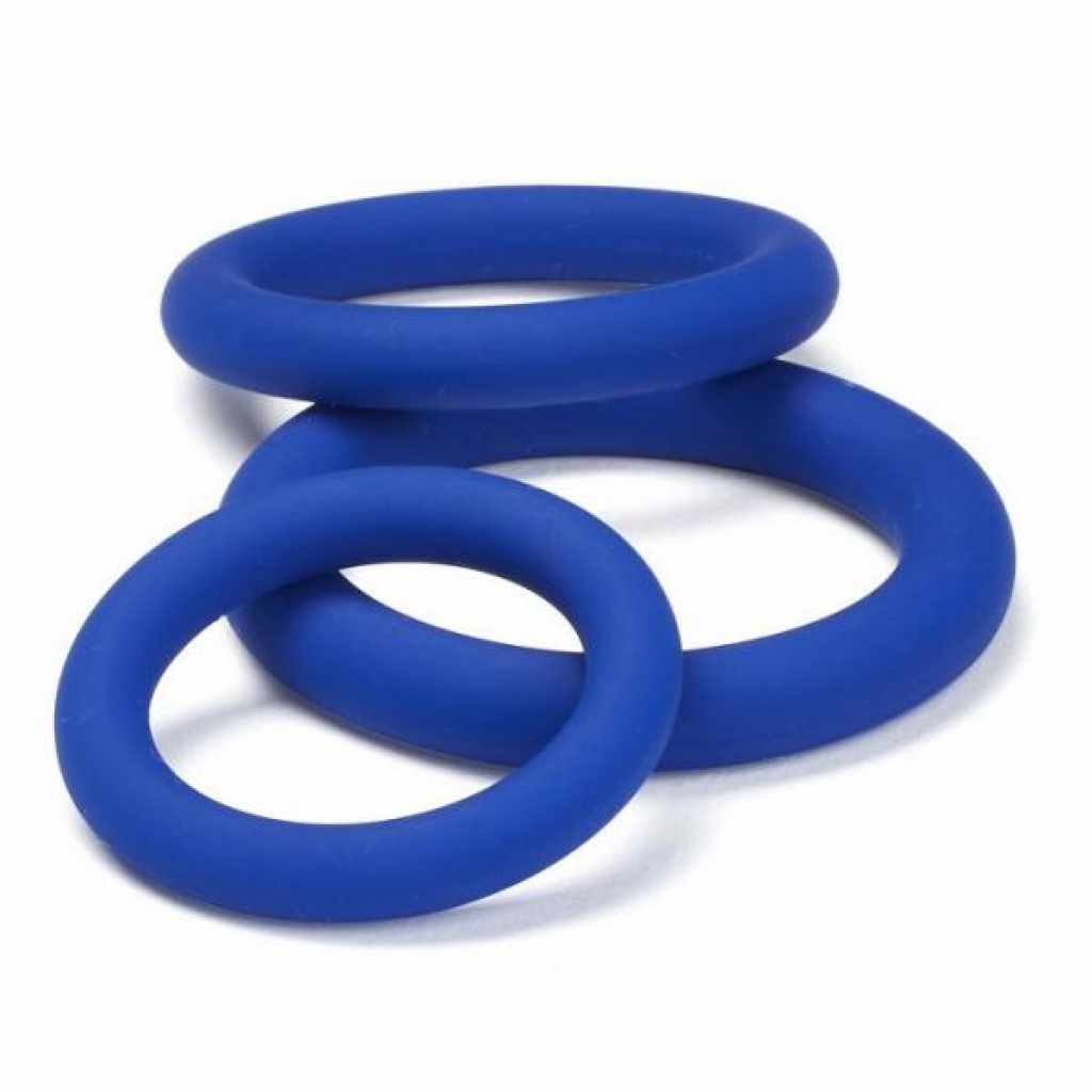 Cloud 9 Pro Sensual Silicone Penis Ring - 3 Pack Blue