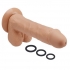 Pro Sensual Premium Silicone Dong with 3 C-Rings - Tan