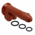 Cloud 9 Pro Sensual Premium Silicone Dong with 3 C Rings - Brown 7 Inches