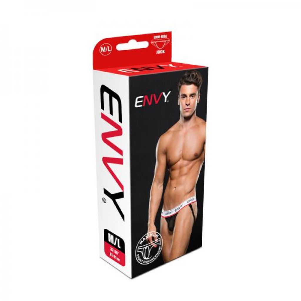 Envy Low-Rise Jock - Black M/L - Flattering Fit