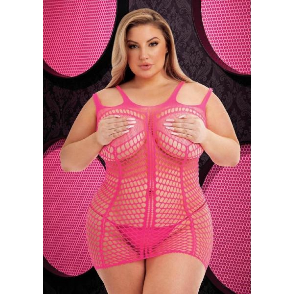 Lapdance Shredded Mini Dress - Hot Pink - Size Q/S