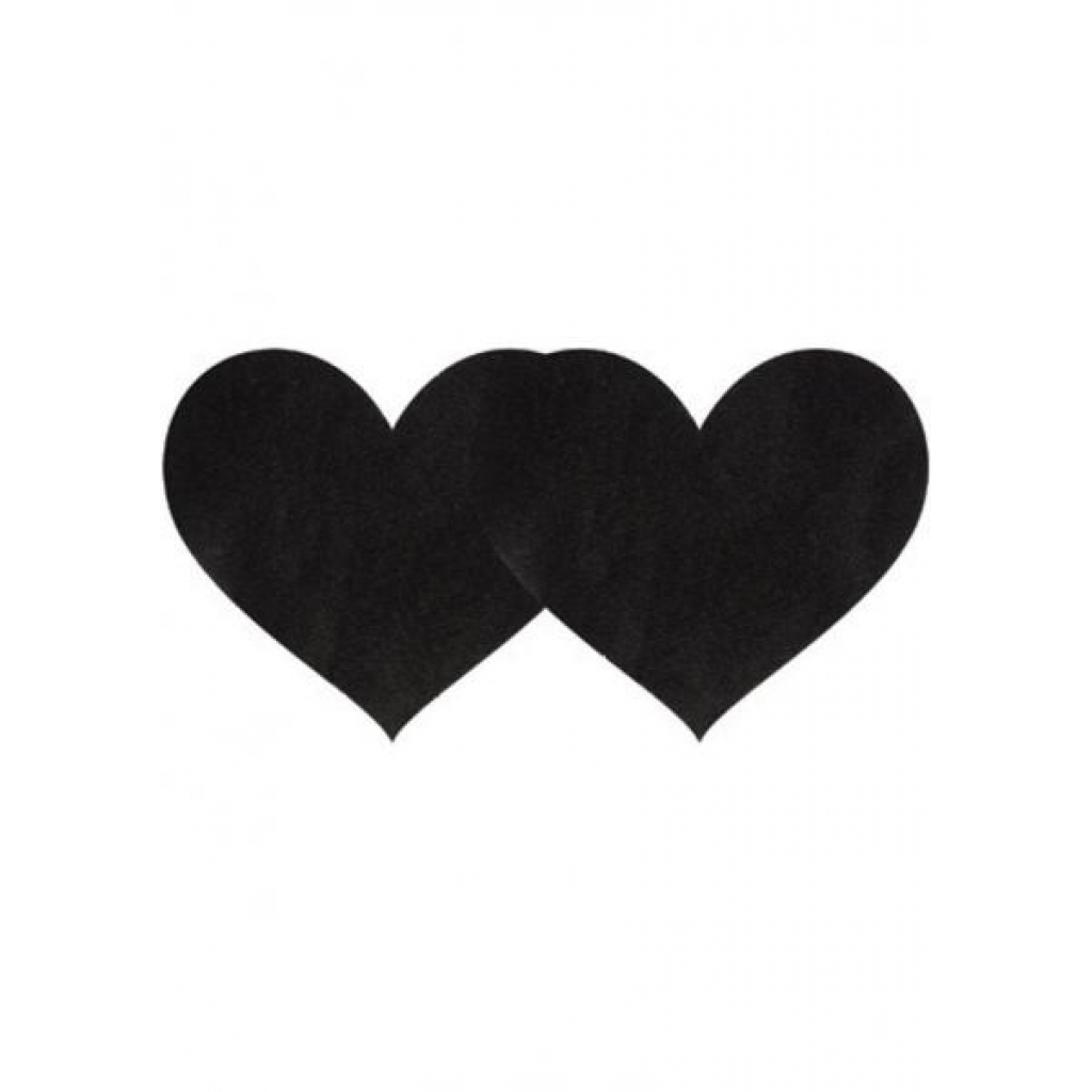 Pasties Black Satin Heart - Set of 2 for Teasing