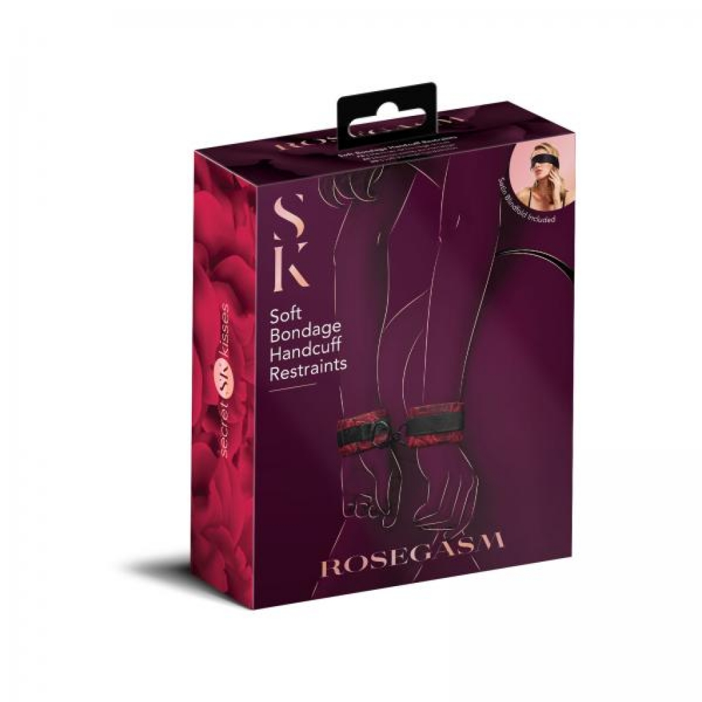 Rosegasm Cuffs with Satin Blindfold - Sensual Restraint Set