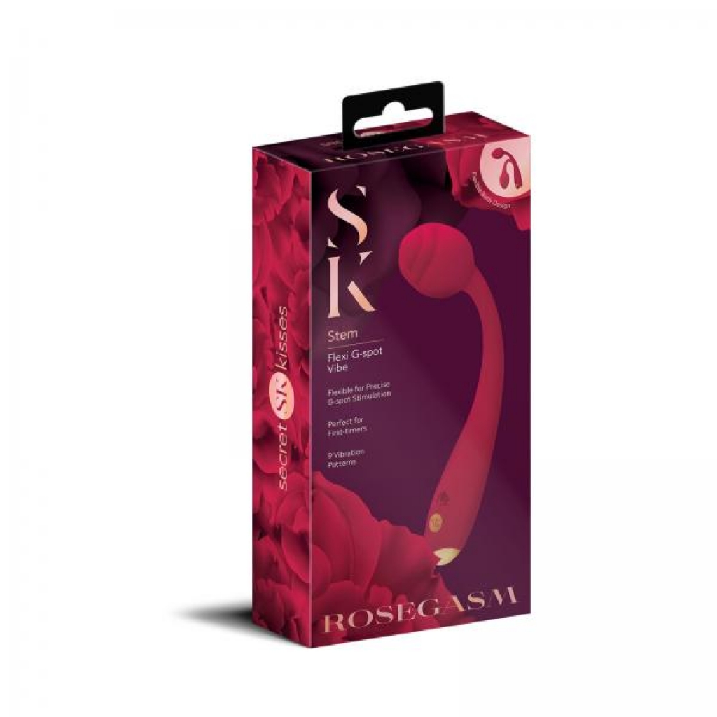 Rosegasm Long Stem Flexi G-Spot Vibe - Elegant Rose