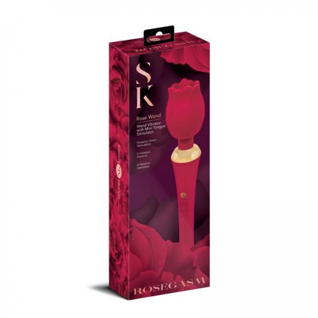 Rosegasm Bouquet Vibrating Rose Wand with Mini Tongue Stimulator