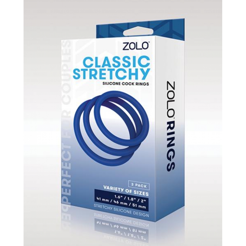 Zolo Classic Stretchy Silicone Penis Ring - 3 Pack