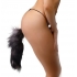 Faux Foxy Butt Plug with Tail - Black/White