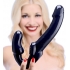 Strap U Revolver Strapless Strap-On Dildo - Black for Effortless Pleasure