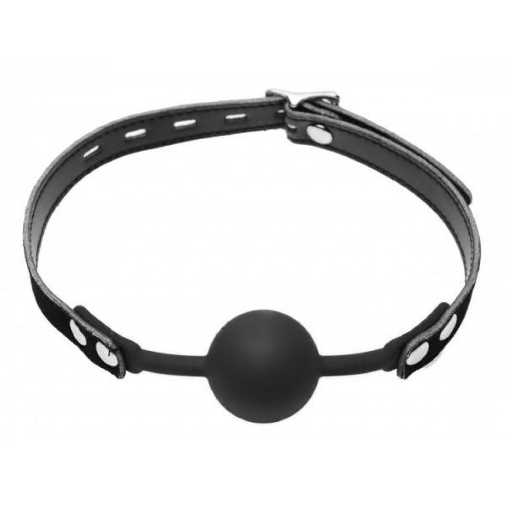 Premium Hush Locking Silicone Ball Gag - Black