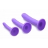 Tri-Play Silicone Dildo 3-Piece Set - Purple