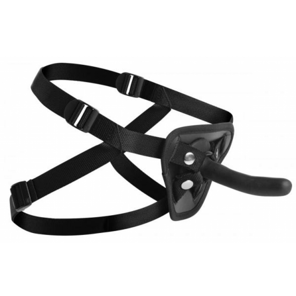 Strap U Pegging Dildo with Harness - Black O/S