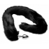 Extra Long Mink Tail Metal Anal Plug - Luxurious Black