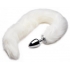 Extra Long Mink Tail Metal Anal Plug - White