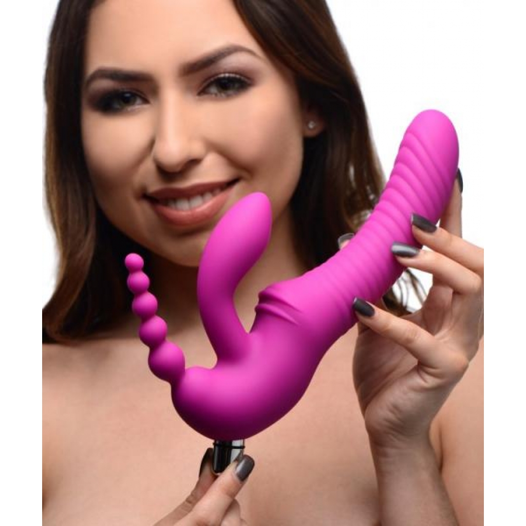 Strap U Regal Rider Vibrating Strapless Strap-On Triple G Dildo