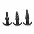 Trinity Vibes 4-Piece Vibrating Anal Plug Set - Black