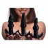 Trinity Vibes 4-Piece Vibrating Anal Plug Set - Black