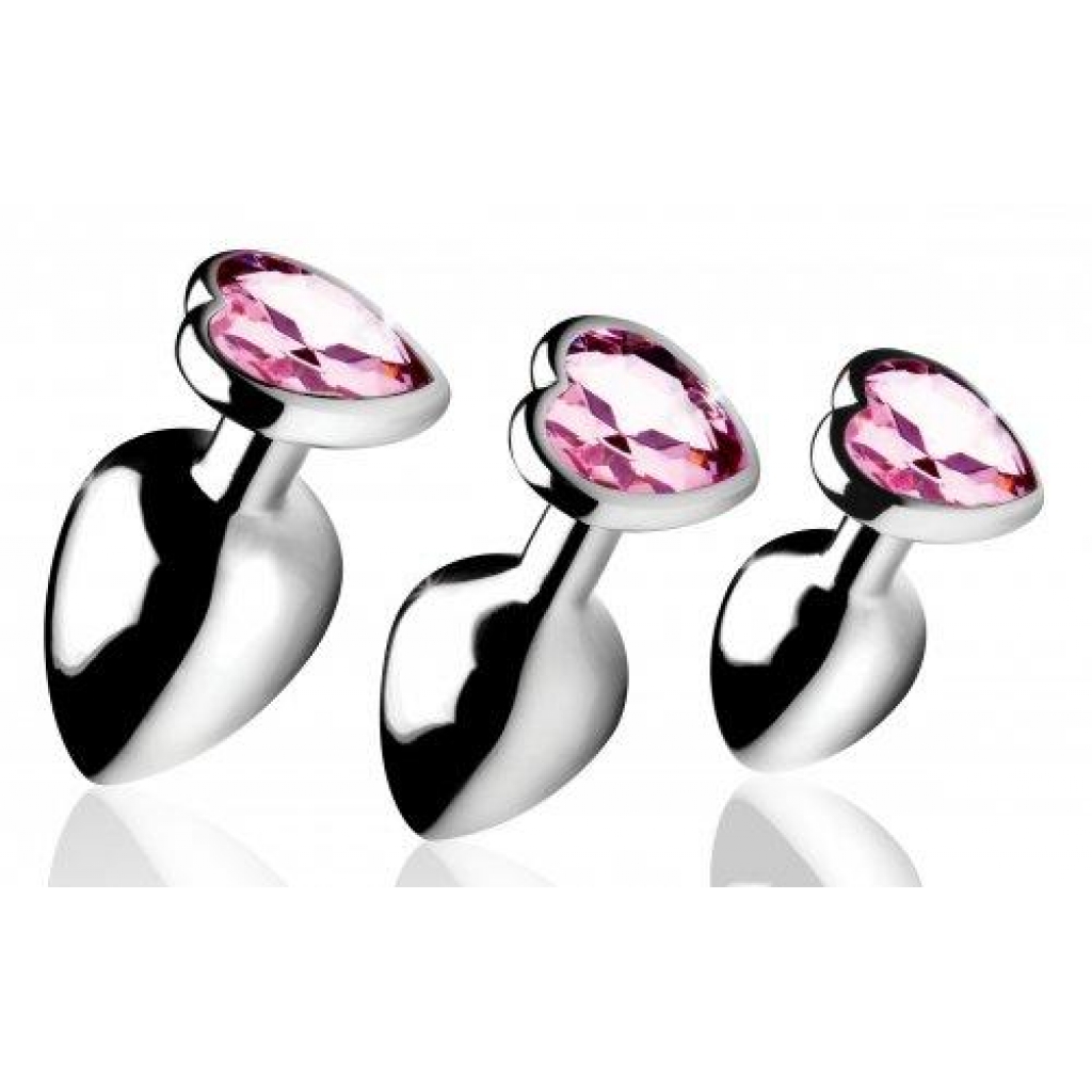 Booty Sparks Pink Heart Gem Anal Plug Set