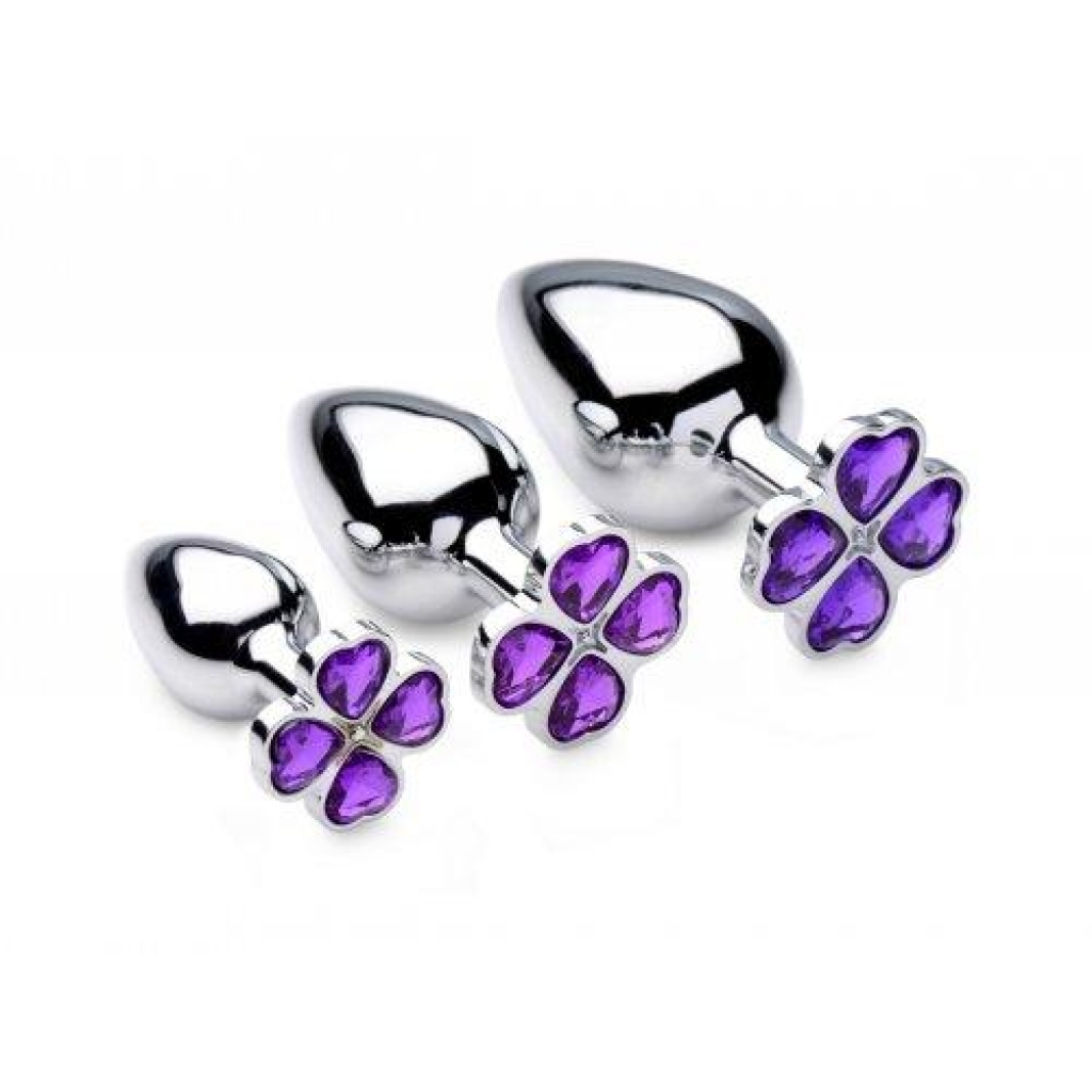 Booty Sparks Violet Flower Gem Anal Plug Set