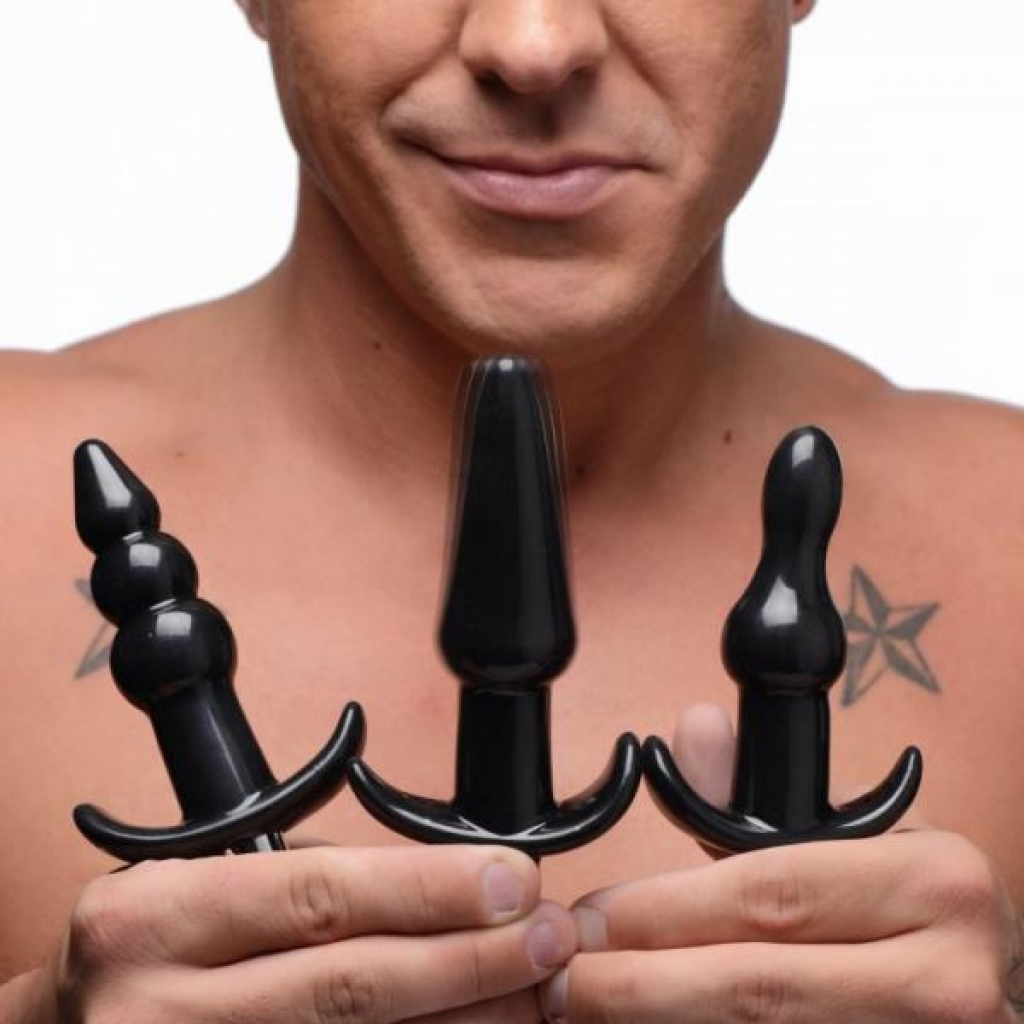 Frisky Thrill Trio Anal Plug Set - Black