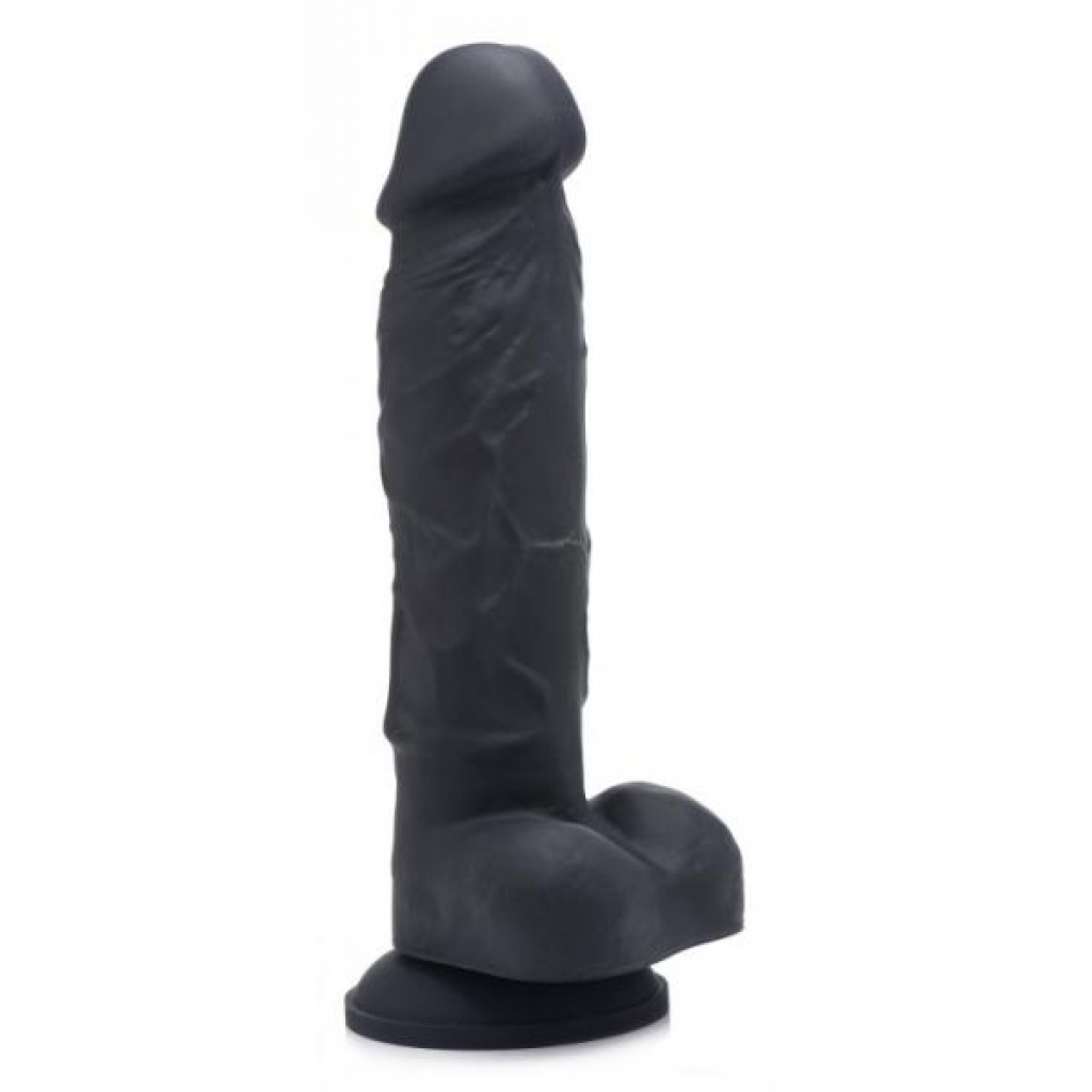 Strap U Power Pecker 7-inch Silicone Dildo with Balls - Black